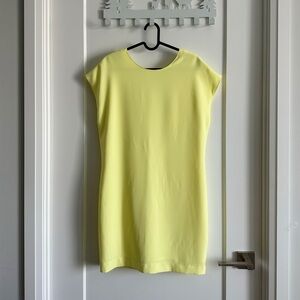 Yellow Sheath Mini Dress with Dolman Sleeves